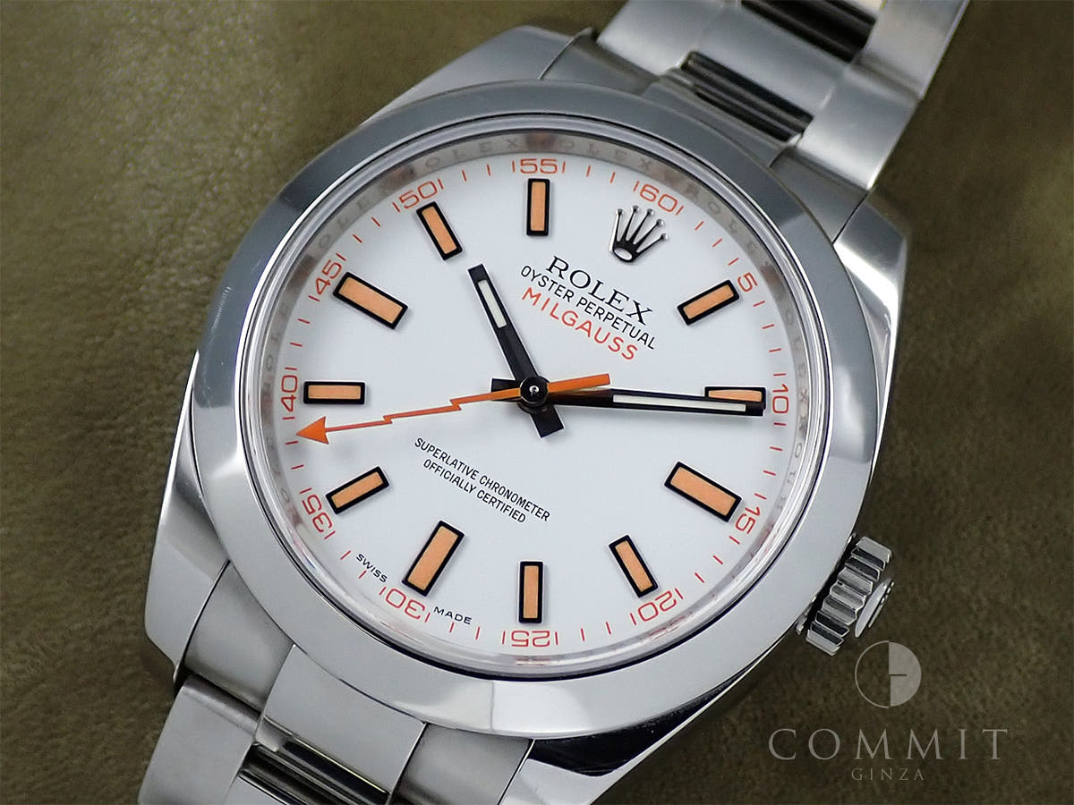 ロレックス ミルガウス Ref.116400 ホワイト文字盤 中古 C8A2CP39