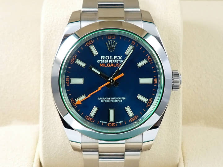 ロレックス ミルガウス Ref.116400GV ステンレススチール Zブルー文字盤