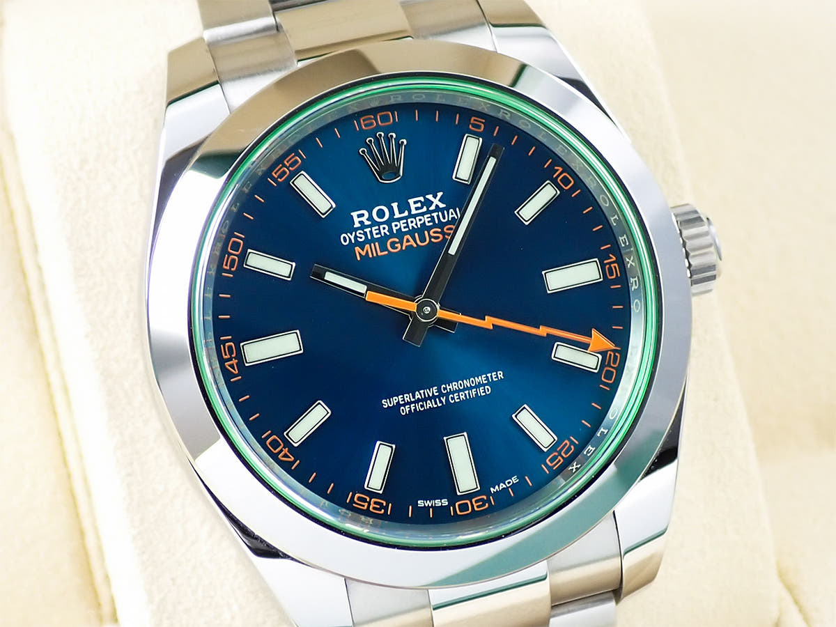 ロレックス ミルガウス Ref.116400GV Zブルー文字盤 中古 165P9S5F