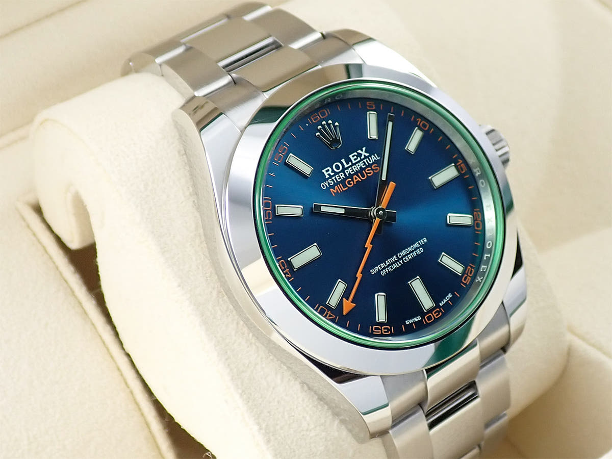 ロレックス ミルガウス Ref.116400GV Zブルー文字盤 中古 165P9S5F