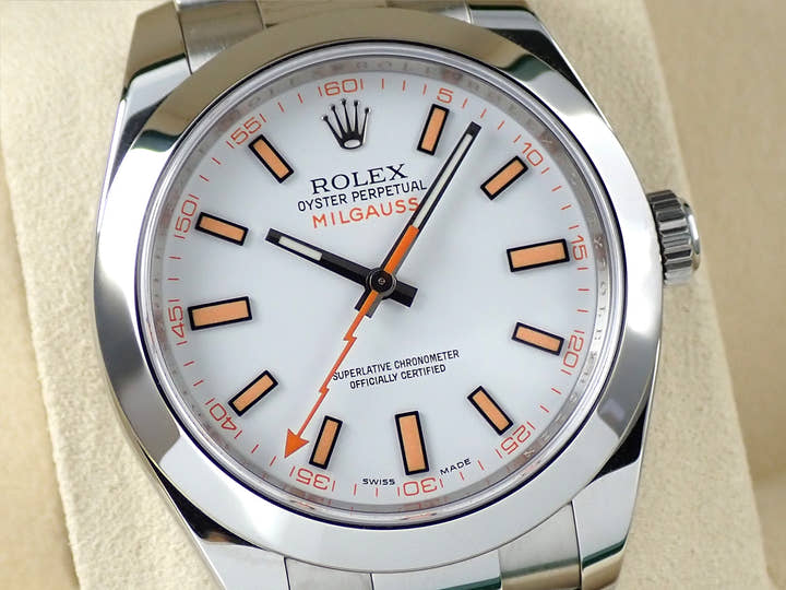 ロレックス ミルガウス Ref.116400 ステンレススチール ホワイト文字盤