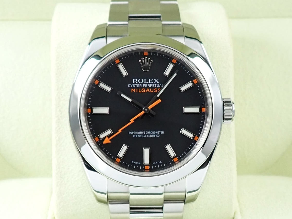 ロレックス ミルガウス Ref.116400 ブラック文字盤 美中古 106J7F48