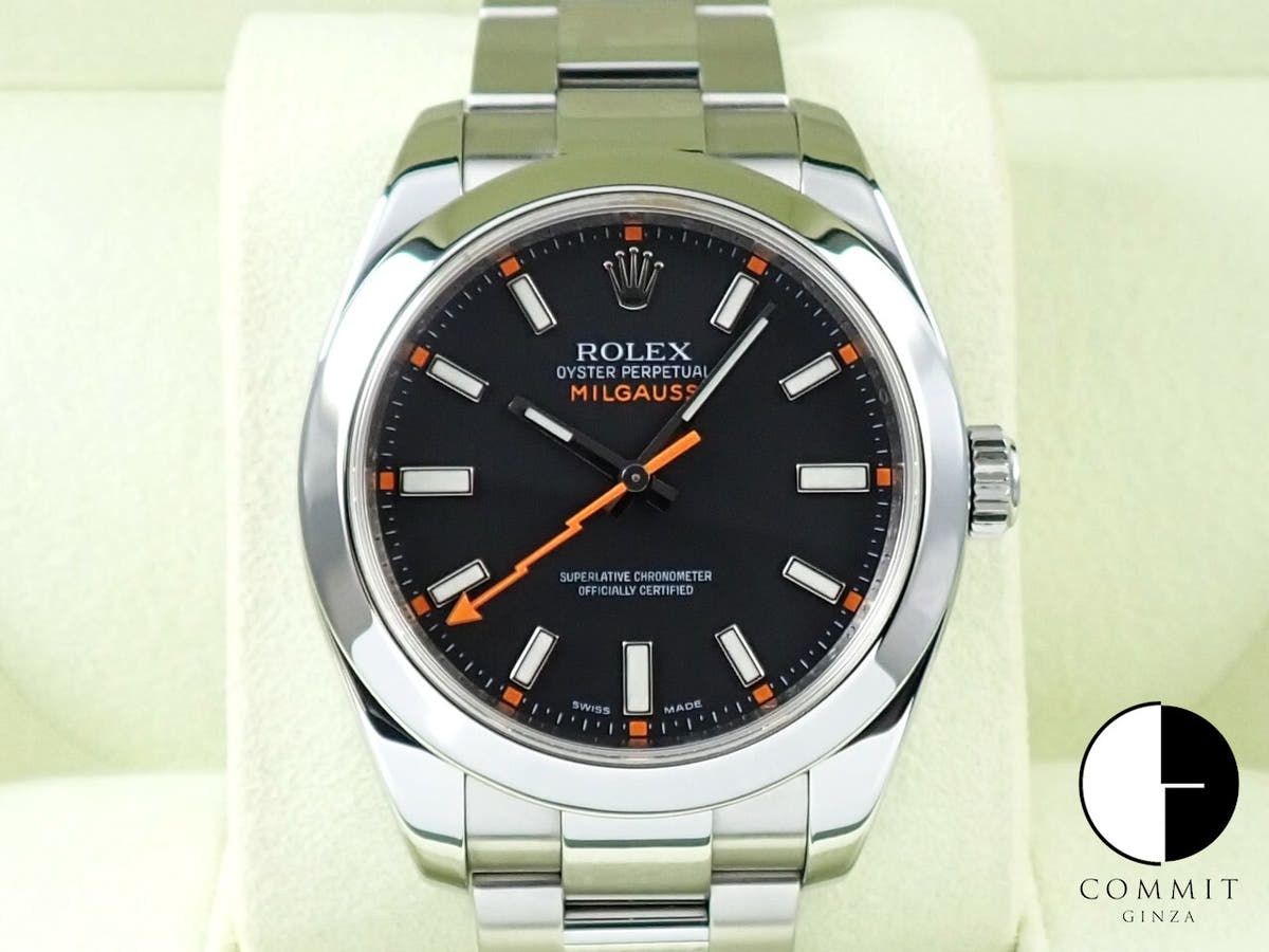 ロレックス ミルガウス Ref.116400 ブラック文字盤 美中古 106J7F48