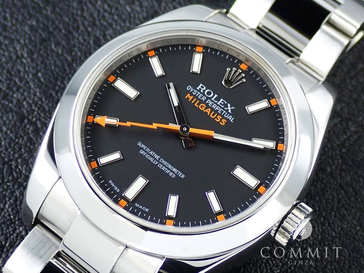 ロレックス ミルガウス Ref.116400 ステンレススチール ブラック文字盤