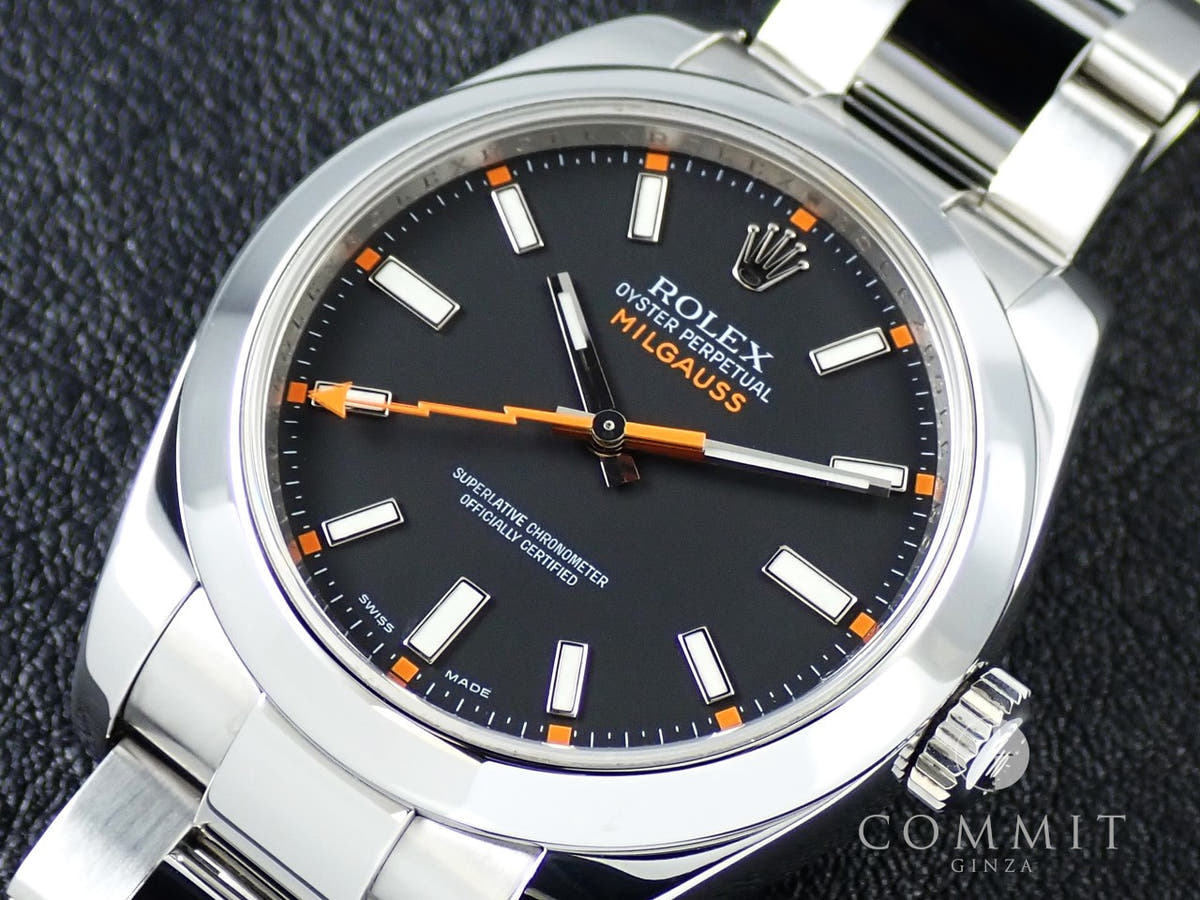 ロレックス ミルガウス Ref.116400 ブラック文字盤 美中古 106J7F48