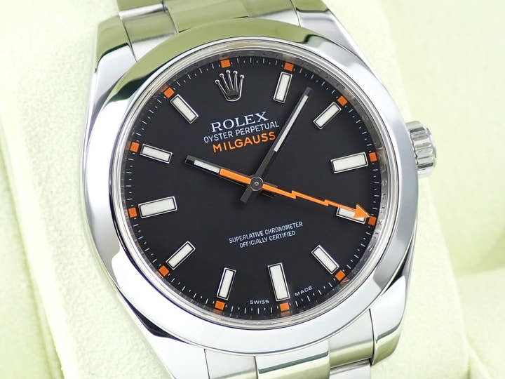 ロレックス ミルガウス Ref.116400 ステンレススチール ブラック文字盤