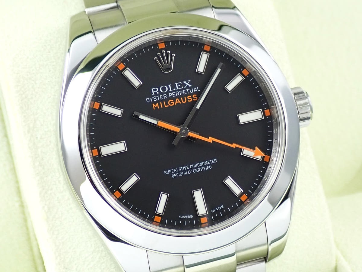 ロレックス ミルガウス Ref.116400 ブラック文字盤 美中古 106J7F48