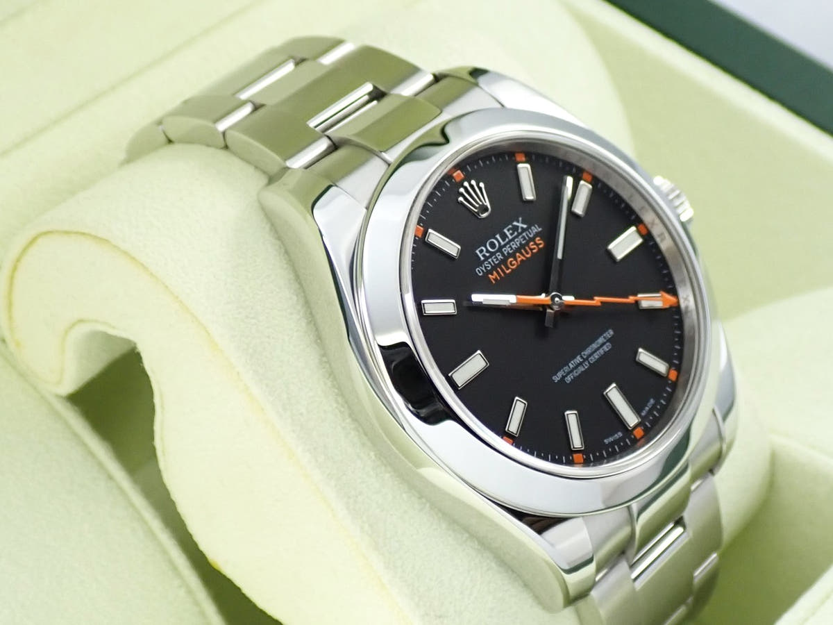ロレックス ミルガウス Ref.116400 ブラック文字盤 美中古 106J7F48