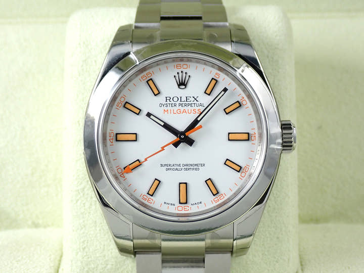 ロレックス ミルガウス Ref.116400 ステンレススチール ホワイト文字盤