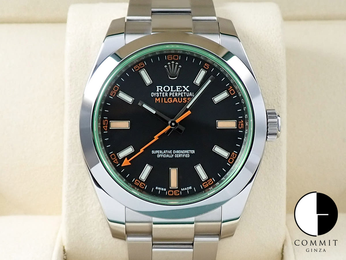 ロレックス ミルガウス Ref.116400GV ブラック文字盤 中古 8T000203