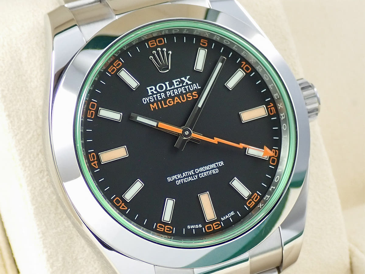 ロレックス ミルガウス Ref.116400GV ブラック文字盤 中古 8T000203
