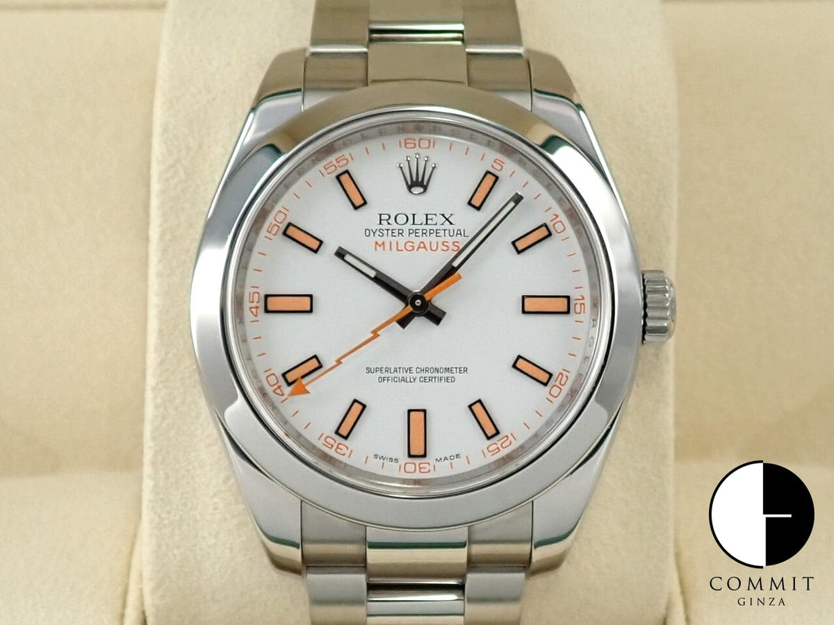ロレックス ミルガウス Ref.116400 ホワイト文字盤 美中古 33R18304