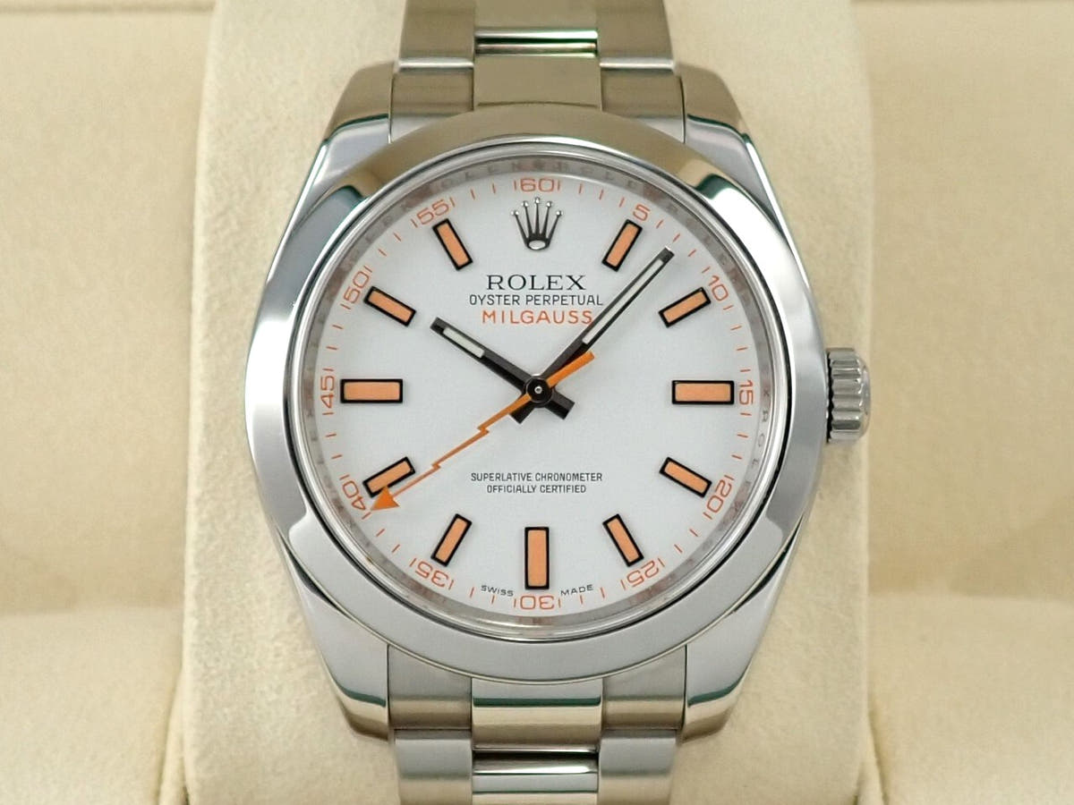 ロレックス ミルガウス Ref.116400 ホワイト文字盤 美中古 33R18304