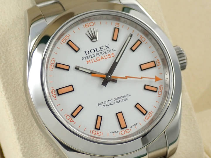 ロレックス ミルガウス Ref.116400 ステンレススチール ホワイト文字盤