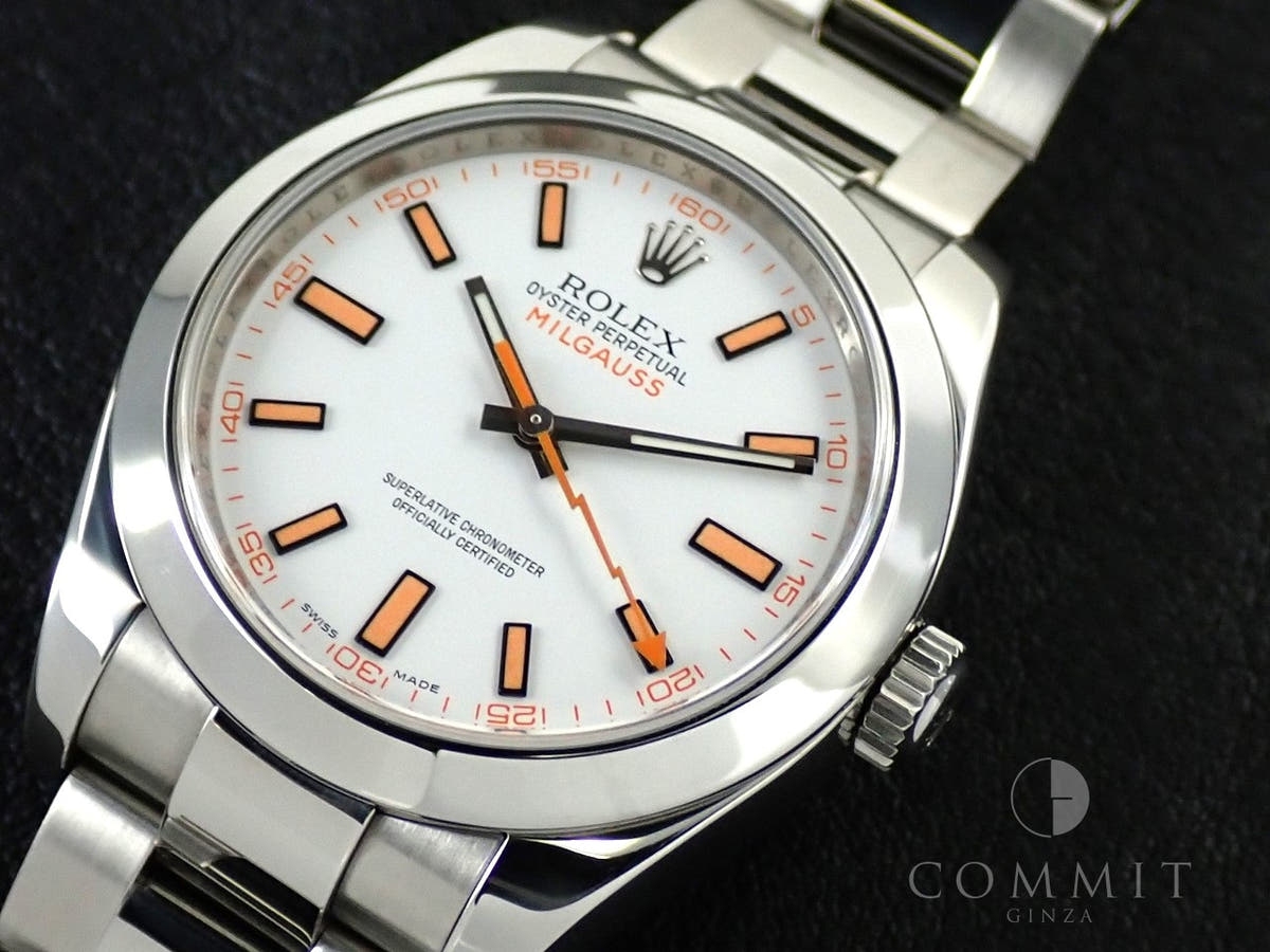 ロレックス ミルガウス Ref.116400 ホワイト文字盤 美中古 33R18304