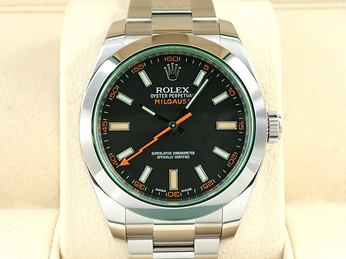 ロレックス ミルガウス Ref.116400GV ブラック文字盤 未使用 0F3F5800