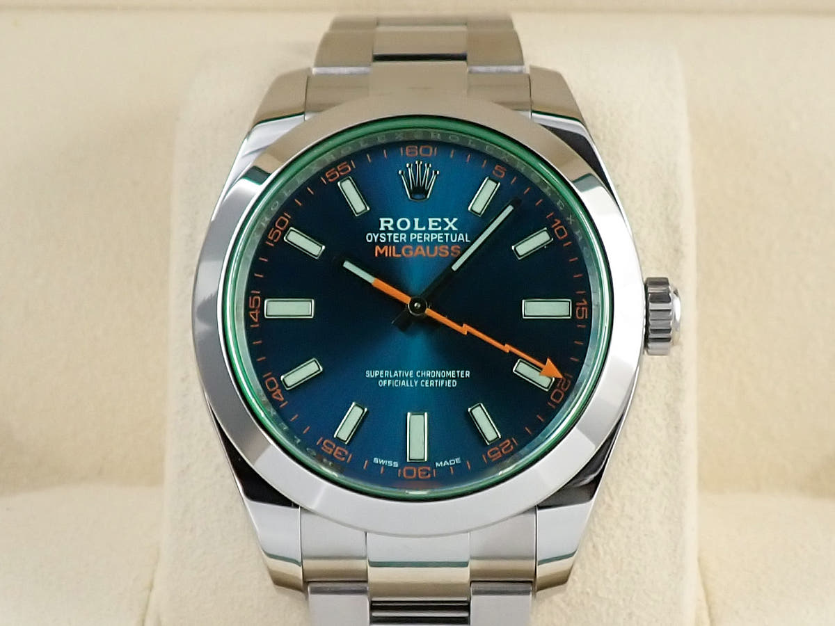 ロレックス ミルガウス Ref.116400GV Zブルー文字盤 美品 6JYLZPTZ