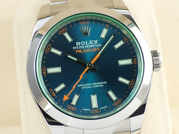 ロレックス ミルガウス Ref.116400GV ステンレススチール Zブルー文字盤