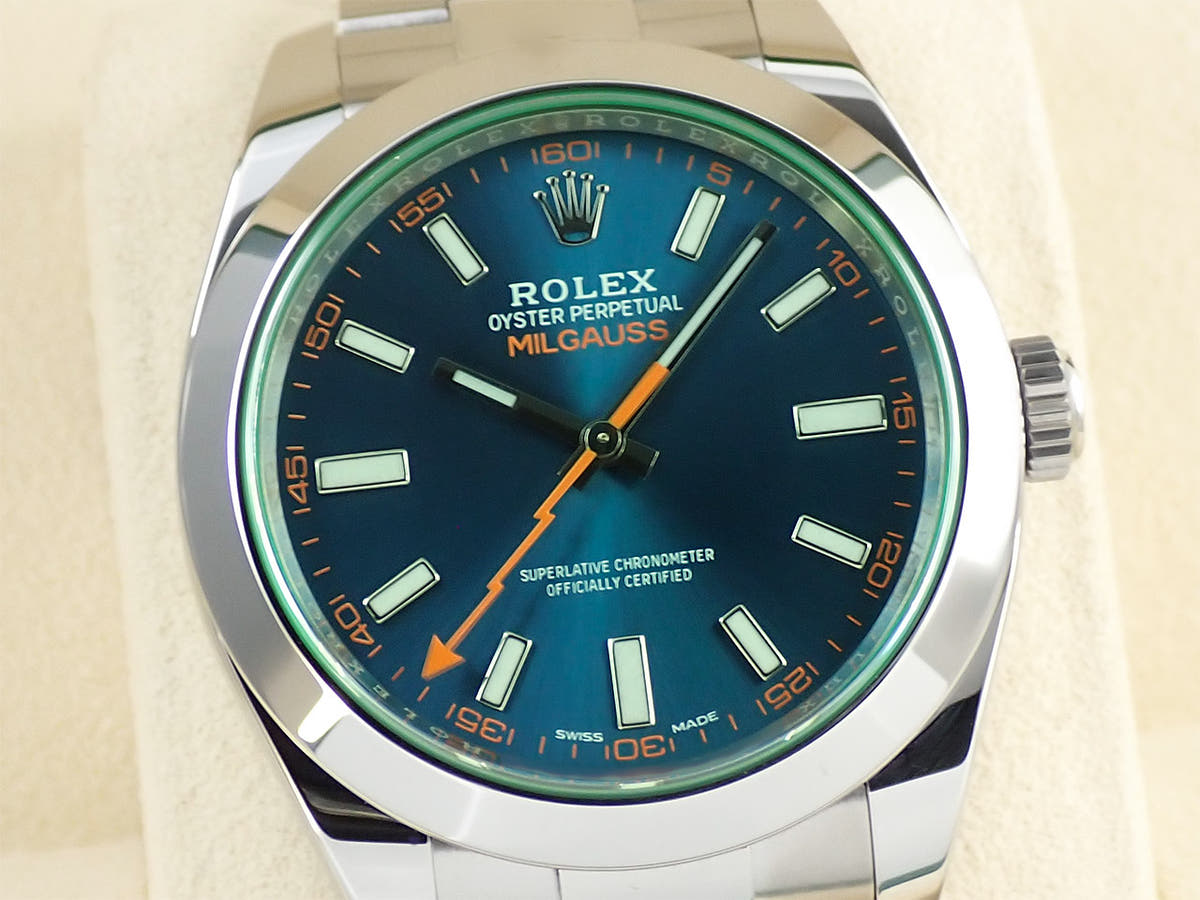 ロレックス ミルガウス Ref.116400GV Zブルー文字盤 美品 6JYLZPTZ