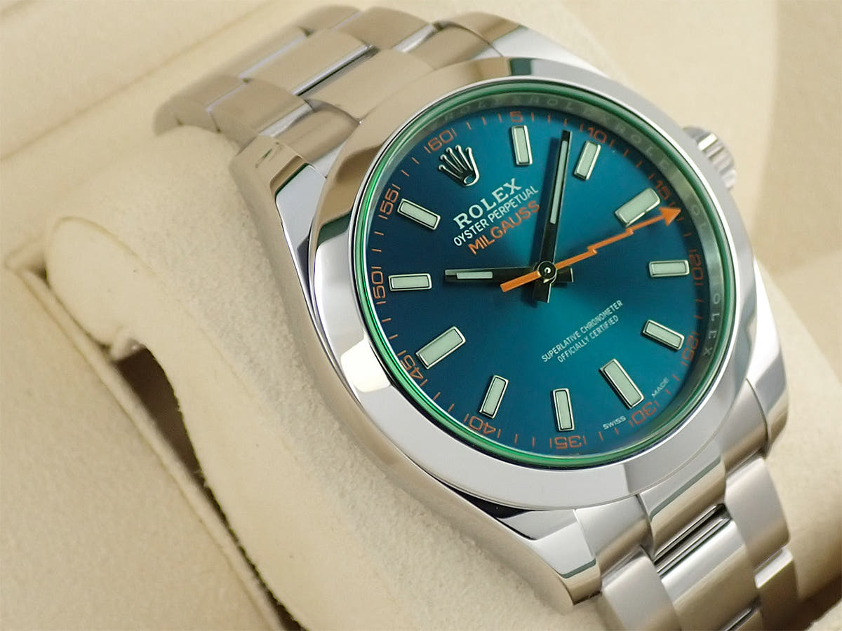 ロレックス ミルガウス Ref.116400GV Zブルー文字盤 美品 6JYLZPTZ