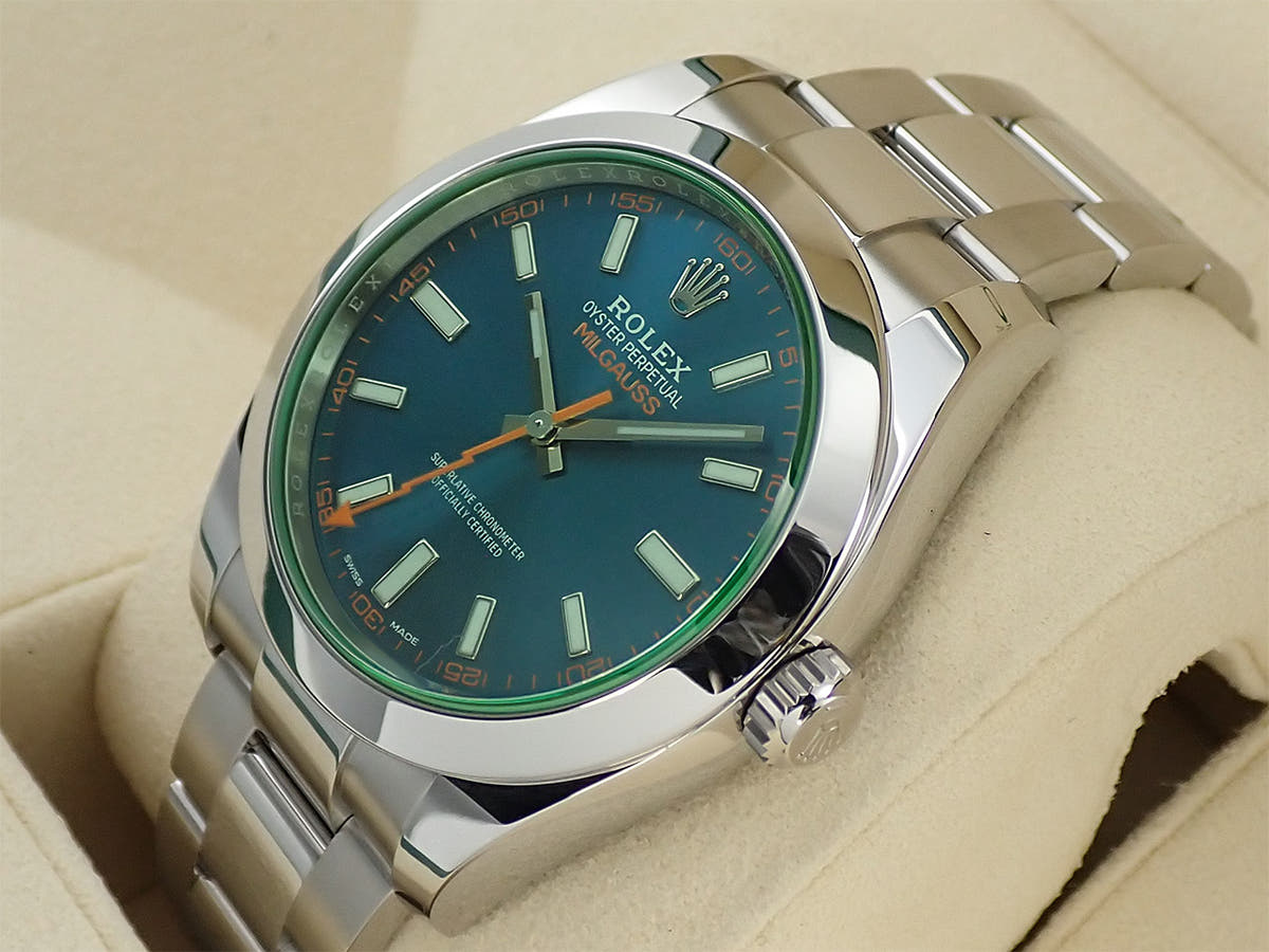ロレックス ミルガウス Ref.116400GV Zブルー文字盤 美品 6JYLZPTZ
