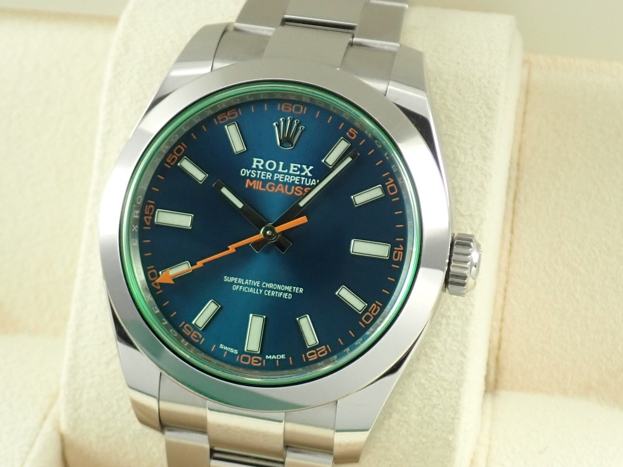 Rolex Milgauss Z Blue Dial/Green Glass &lt;New Warranty Card, Box, etc.&gt;