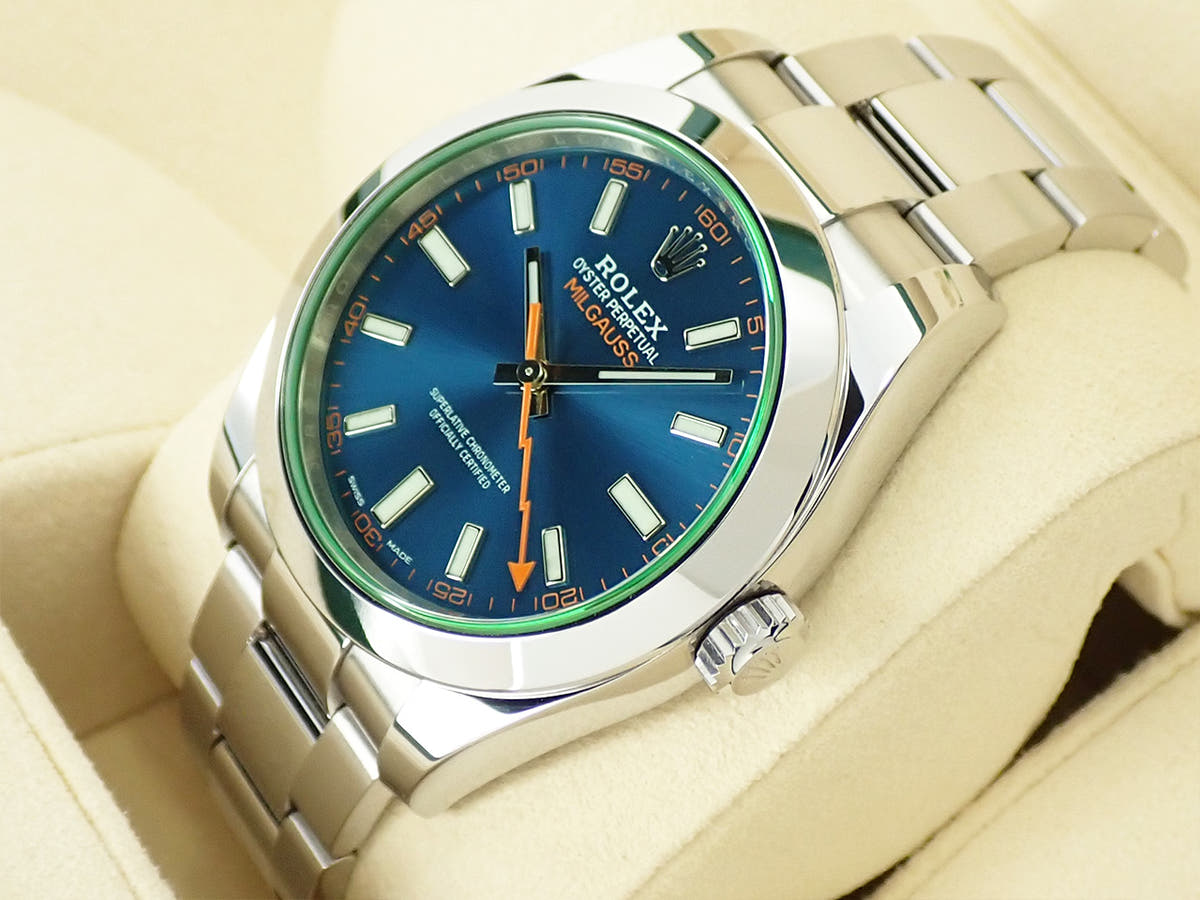 ロレックス ミルガウス Ref.116400GV Zブルー文字盤 中古 8VLJCC36