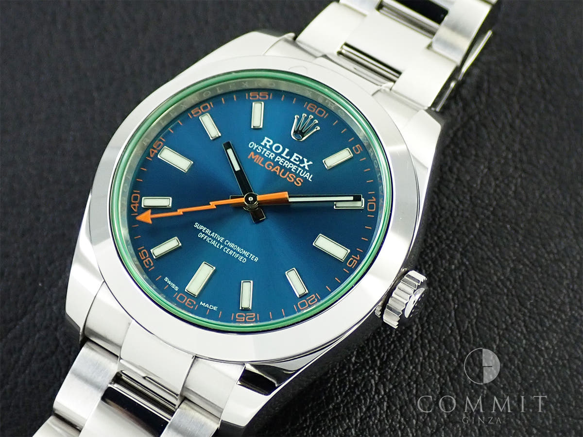 ロレックス ミルガウス Ref.116400GV Zブルー文字盤 中古 8VLJCC36