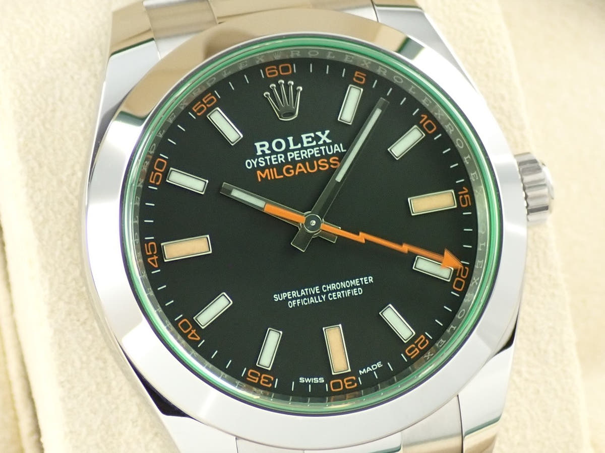 ロレックス ミルガウス Ref.116400GV ブラック文字盤 美品 818KKXKK