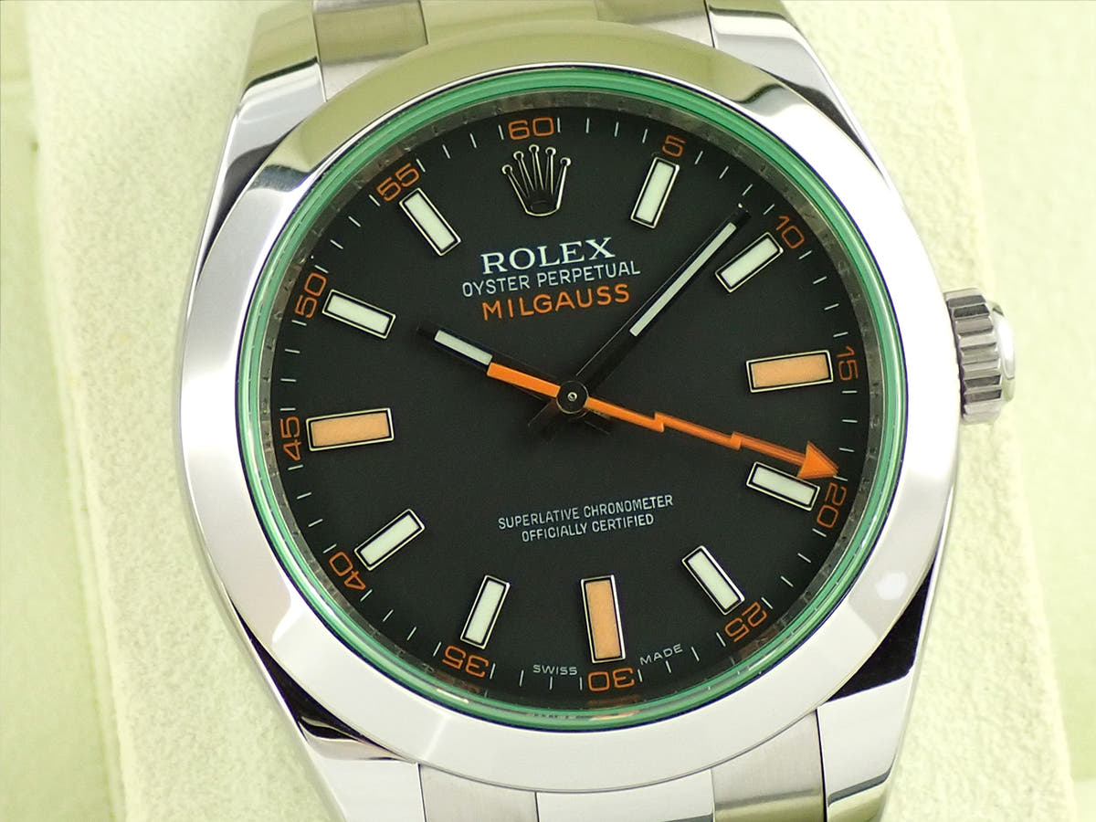 ロレックス ミルガウス Ref.116400GV ブラック文字盤 中古 7PWZRVZJ