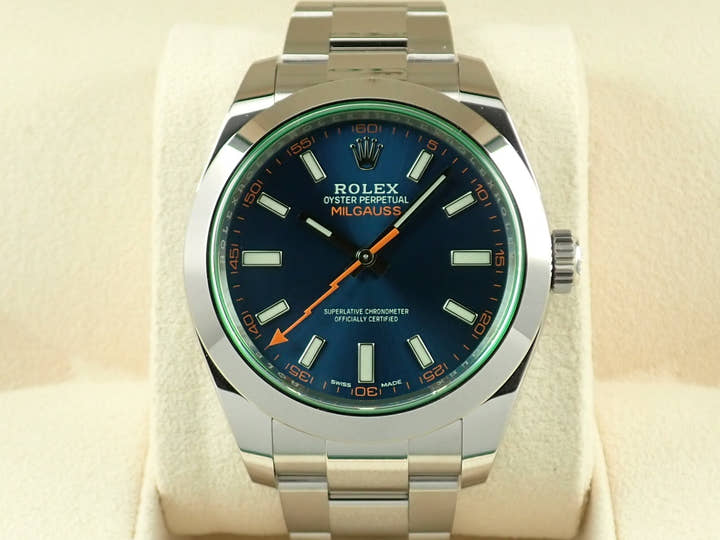 ロレックス ミルガウス Ref.116400GV ステンレススチール Zブルー文字盤