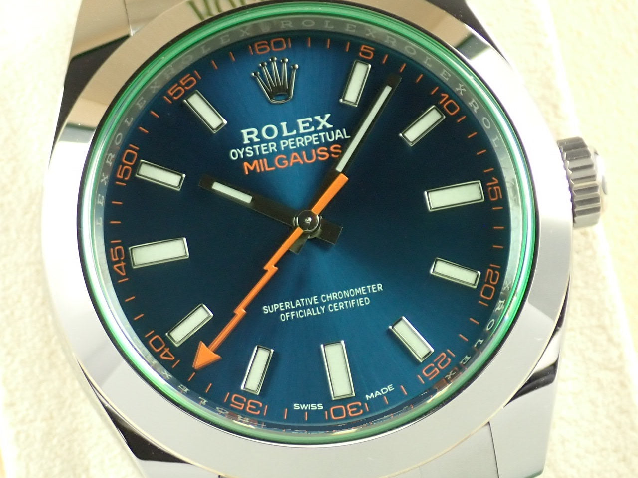 Rolex Milgauss Z Blue Dial/Green Glass &lt;New Warranty Card, Box, etc.&gt;