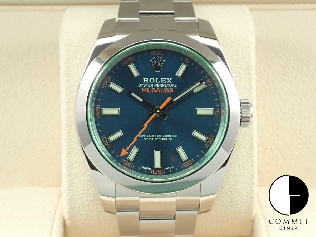 ロレックス ミルガウス Ref.116400GV ステンレススチール Zブルー文字盤