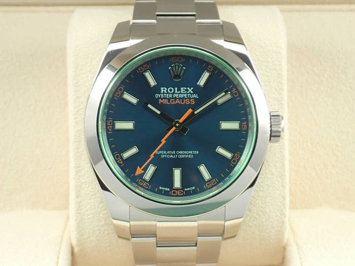 ロレックス ミルガウス Ref.116400GV ステンレススチール Zブルー文字盤