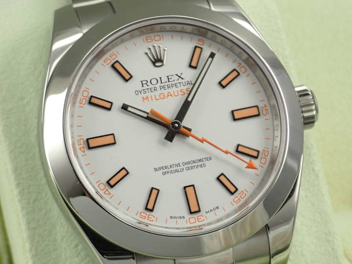 ロレックス ミルガウス Ref.116400 ステンレススチール ホワイト文字盤