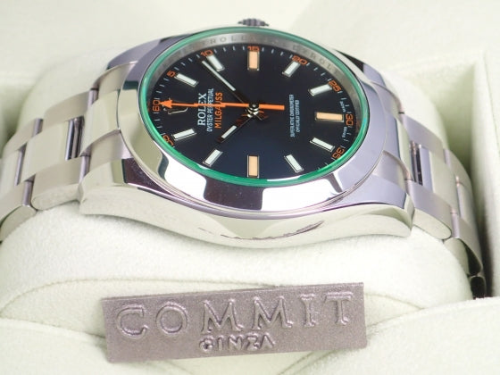 ロレックス ミルガウス グリーンガラス SS Ref.116400GV Serial.V（2008年頃）