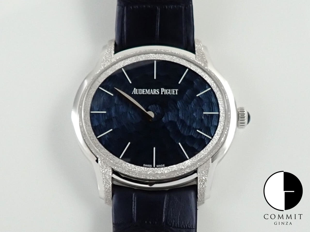 Audemars Piguet Millenary Frosted Gold Philosophy Ref. 77266BC.GG.A326CR.01 White Gold Blue Dial