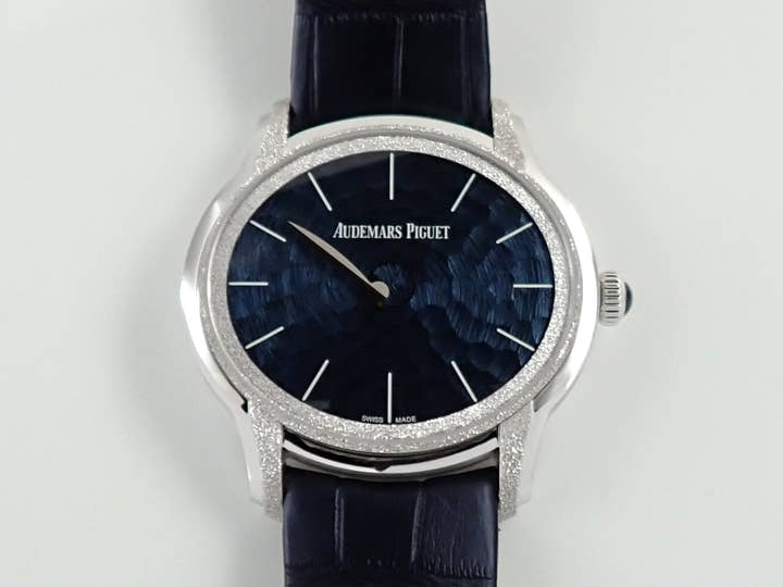 Audemars Piguet Millenary Frosted Gold Philosophy Ref. 77266BC.GG.A326CR.01 White Gold Blue Dial