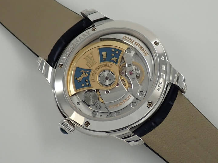 Audemars Piguet Millenary Frosted Gold Philosophy Ref. 77266BC.GG.A326CR.01 White Gold Blue Dial