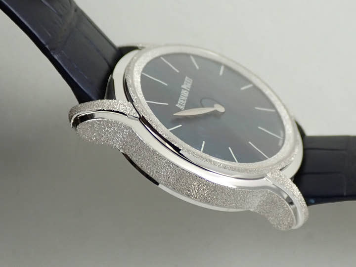 Audemars Piguet Millenary Frosted Gold Philosophy Ref. 77266BC.GG.A326CR.01 White Gold Blue Dial