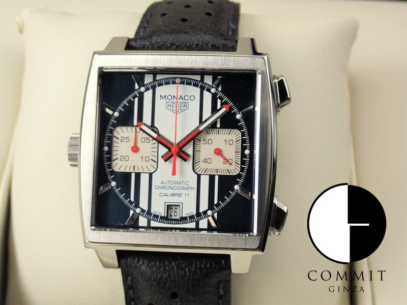 タグホイヤー モナコ Ref.CAW211D.FC6300 ブルー/ホワイト文字盤 美品 monaco-10