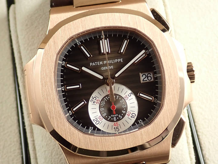 パテックフィリップ ノーチラス クロノグラフ Ref.5980R-001 ローズゴールド ブラウン文字盤