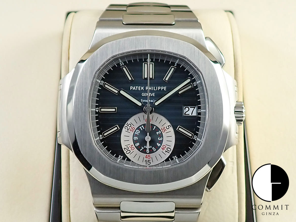 パテックフィリップ ノーチラス クロノグラフ TIFFANY＆CO. Ref.5980/1A-001 ステンレススチール ブルー文字盤