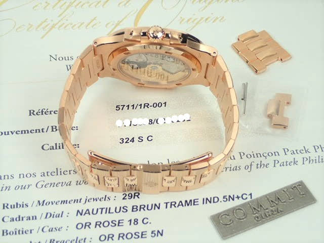 パテックフィリップ ノーチラス Ref.5711/1R-001 ブラックブラウン文字盤 美品 nautilus-73