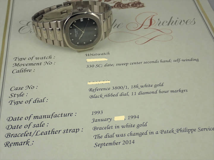 パテックフィリップ ノーチラス Ref.3800/1 ブルー文字盤 中古 nautilus-78