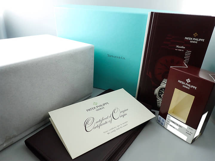 パテックフィリップ ノーチラス クロノグラフ TIFFANY＆CO. Ref.5980/1A-001 ステンレススチール ブルー文字盤