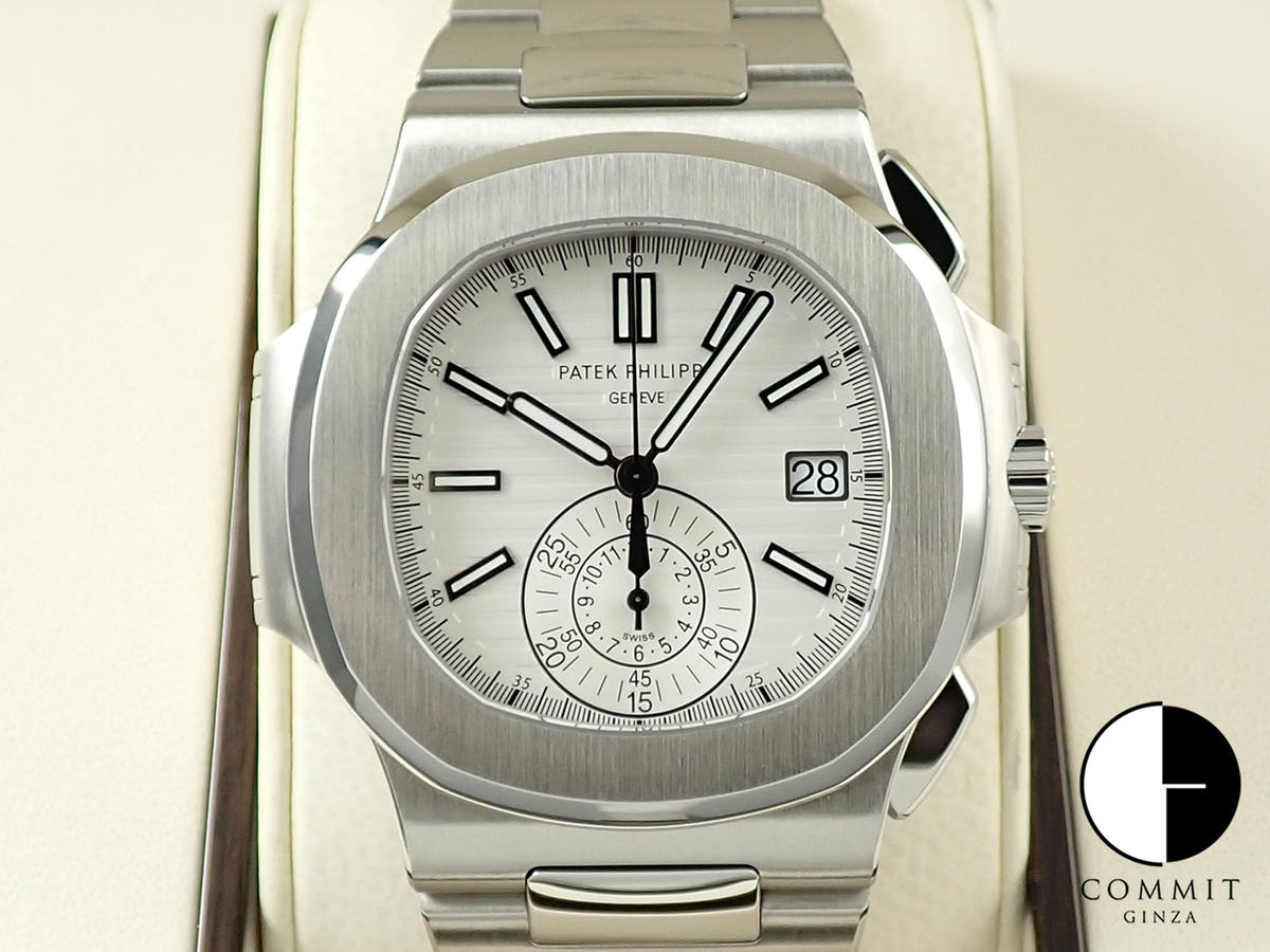 パテックフィリップ ノーチラス クロノグラフ Ref.5980/1A-019 ホワイト文字盤 美品 22ZM72S7
