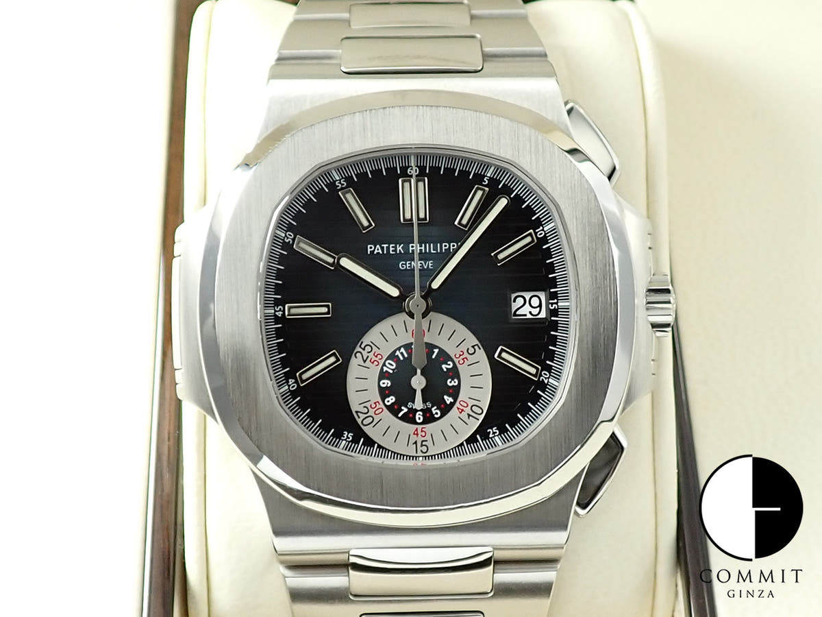 パテックフィリップ ノーチラス クロノグラフ Ref.5980/1A-001 ブルー文字盤 中古 L94HXC71