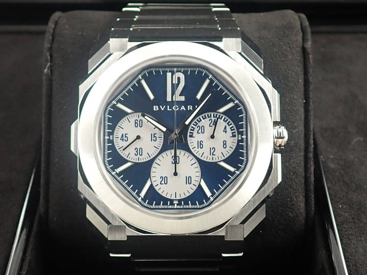 ブルガリ オクト フィニッシモS クロノグラフ GMT Ref.103467 ブルー文字盤 未使用 152V4CUF