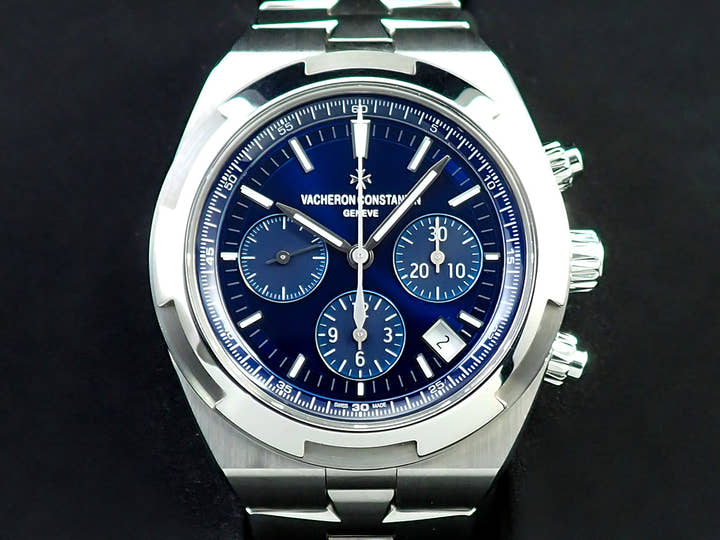 ヴァシュロンコンスタンタン オーヴァーシーズ クロノグラフ Ref.5500V/110A-B148 ブルー文字盤 美品 96YPY95Y